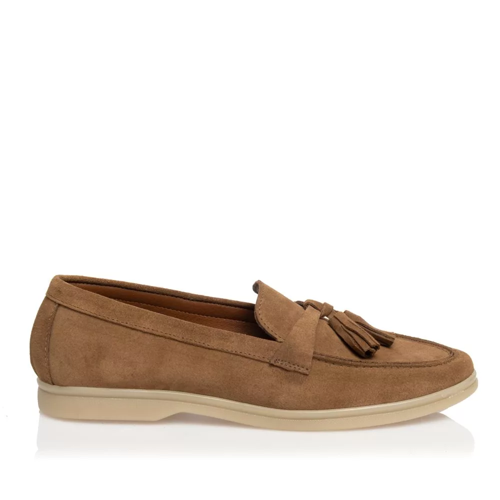 Sante Γυναικεία Loafers Suede σε Καμηλό Χρώμα 1 Sante Γυναικεία Loafers Suede σε Καμηλό Χρώμα