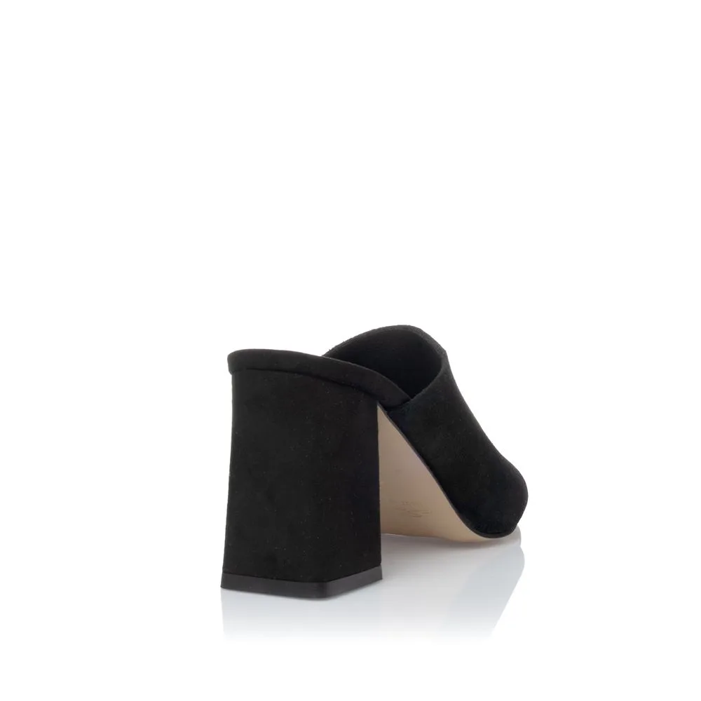 Sante Mules Πέδιλα με Chunky Τακούνι & Μεταλλική Λεπτομέρεια Μαύρα 2 Sante Mules Πέδιλα με Chunky Τακούνι & Μεταλλική Λεπτομέρεια Μαύρα - Image 2