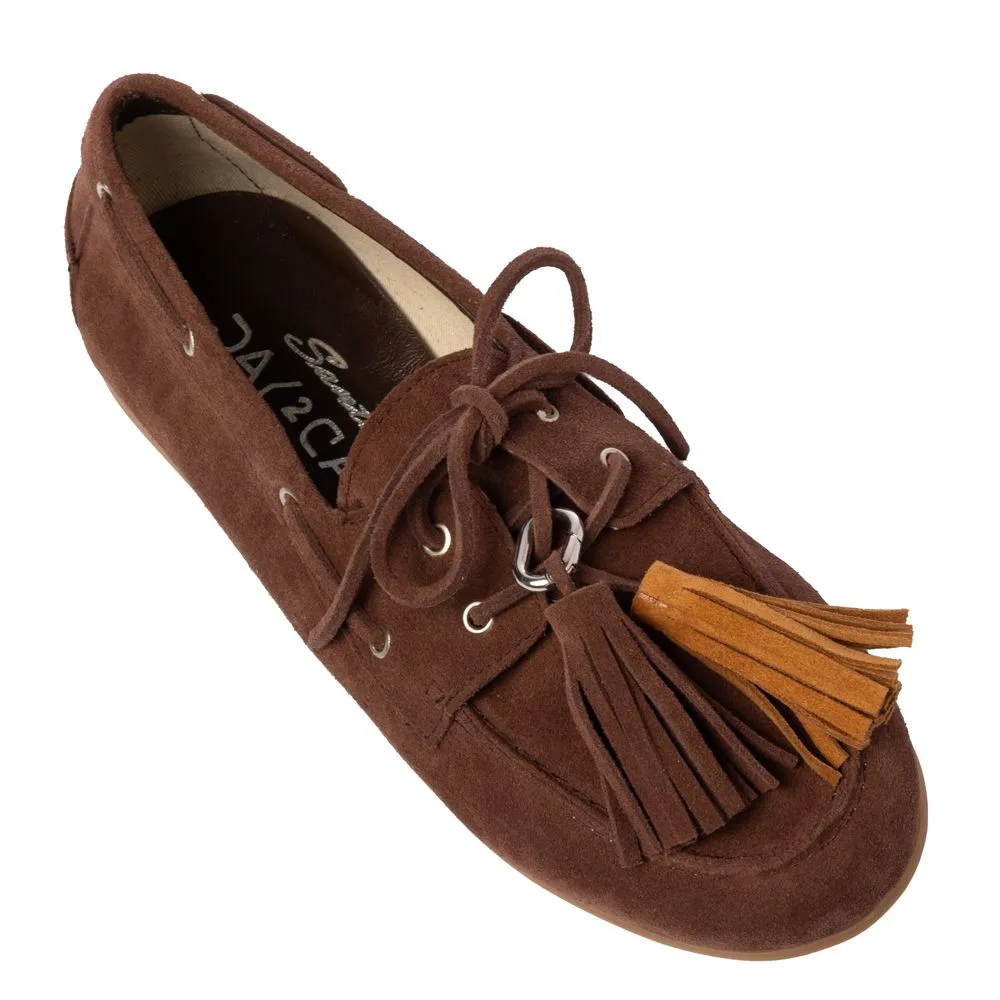 Sante D2D Suede Loafers Καφέ με Φούντες | Leather Collection 2 Sante D2D Suede Loafers Καφέ με Φούντες | Leather Collection - Image 2