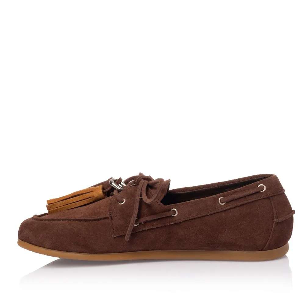 Sante D2D Suede Loafers Καφέ με Φούντες | Leather Collection 4 Sante D2D Suede Loafers Καφέ με Φούντες | Leather Collection - Image 4