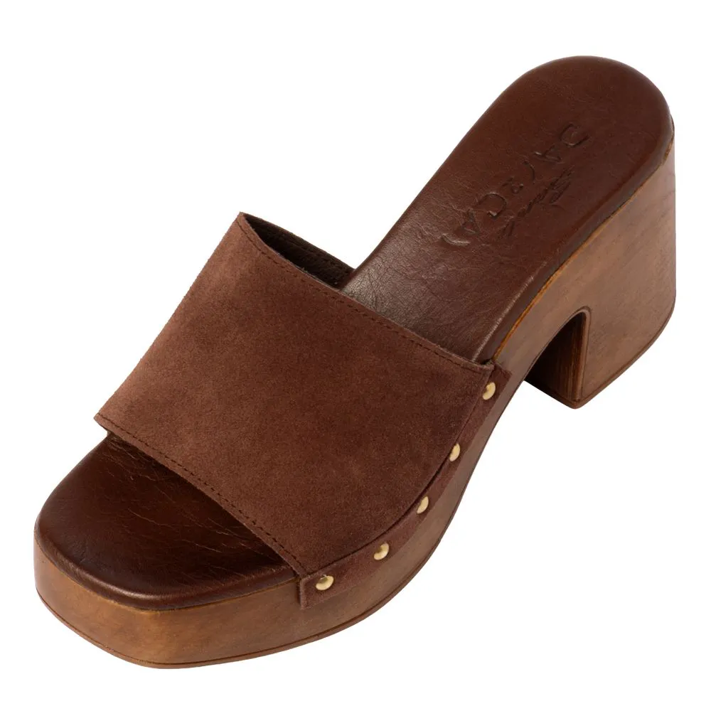 Sante D2D Leather Collection Mule Πέδιλο Espresso με Ξύλινη Φιάπα 2 Sante D2D Leather Collection Mule Πέδιλο Espresso με Ξύλινη Φιάπα - Image 2