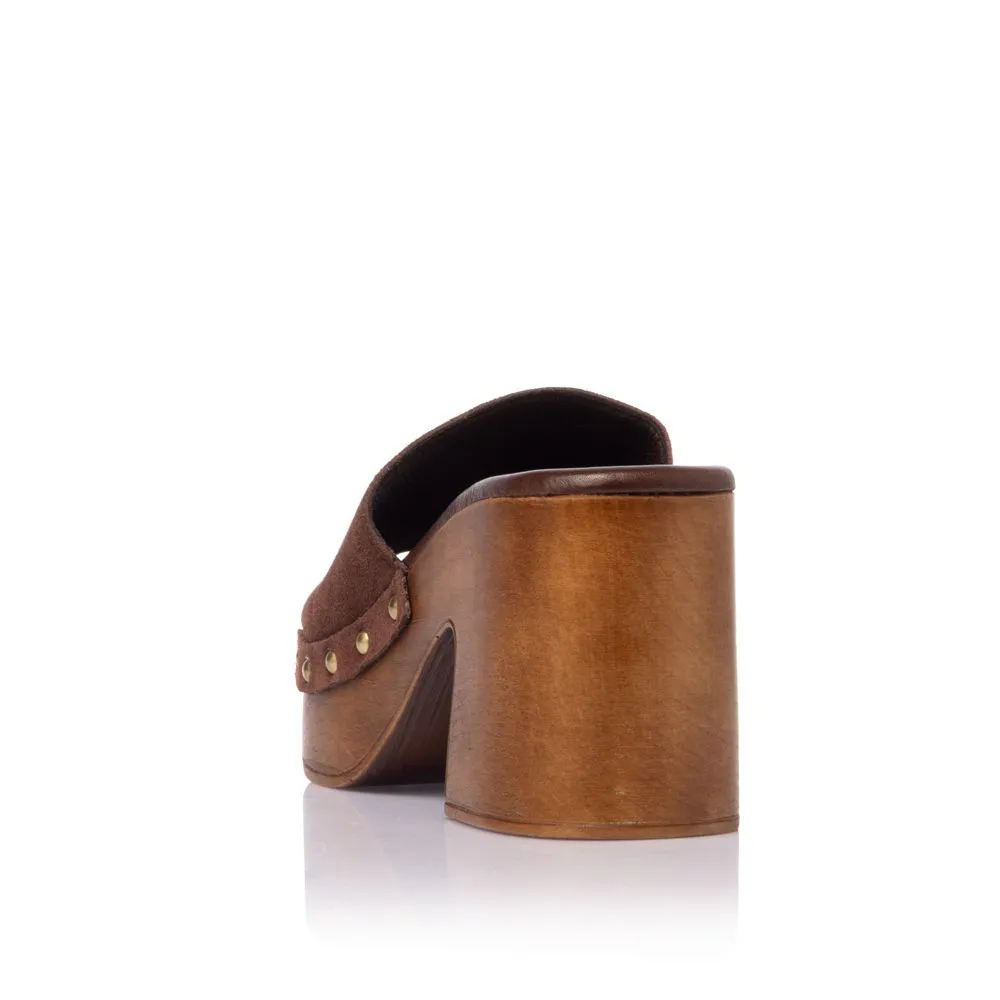 Sante D2D Leather Collection Mule Πέδιλο Espresso με Ξύλινη Φιάπα 3 Sante D2D Leather Collection Mule Πέδιλο Espresso με Ξύλινη Φιάπα - Image 3