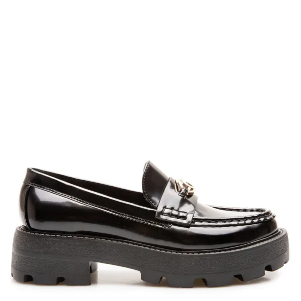 Guess Γυναικεία Loafer Λουστρίνι με Chunky Σόλα – Μαύρο