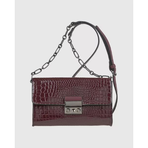 Γυναικεία Τσάντα Verde Μπορντό Κροκό με Αλυσίδα – Κομψό & Μοντέρνο Στυλ