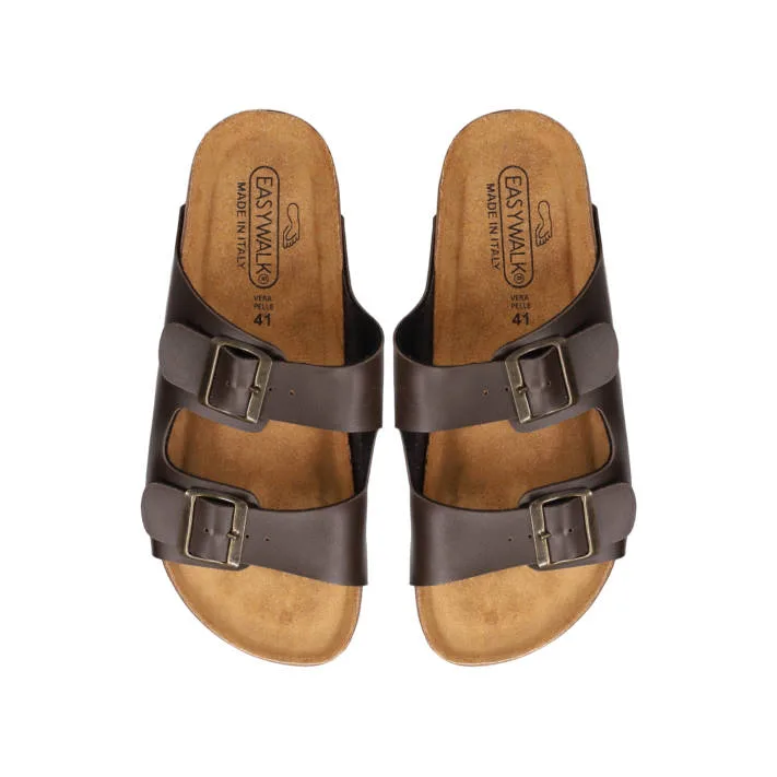 Easy Walk Καφέ Ανδρικό Δερμάτινο Footbed Σανδάλι με Αγκράφες 2 Easy Walk Καφέ Ανδρικό Δερμάτινο Footbed Σανδάλι με Αγκράφες - Image 2