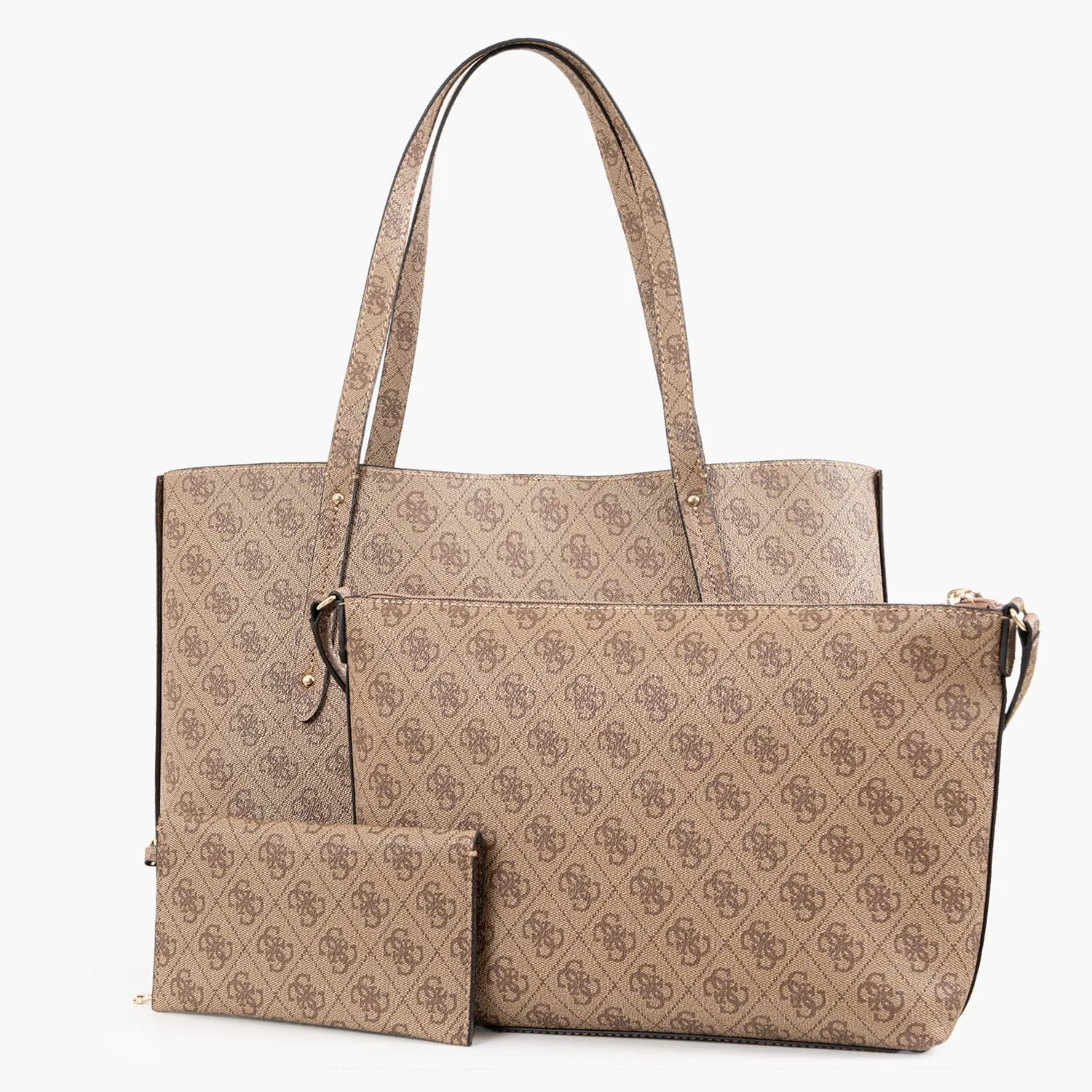 Guess Brenton Tote Bag Set με Pouch & Wallet – Καφέ Logo 3 Guess Brenton Tote Bag Set με Pouch & Wallet – Καφέ Logo - Image 3