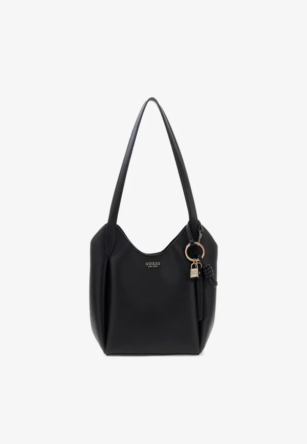 Guess MELODY Bucket Bag Μάυρη Γυναικεία Τσάντα Ώμου