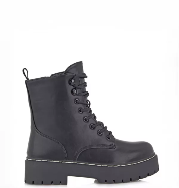 Μποτάκι EXE γυναικείο με κορδόνια και τρακτερωτή σόλα