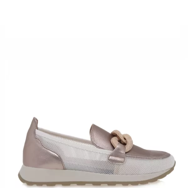 Exe Γυναικεία Loafers Πλατίνα
