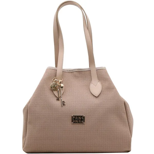 Τσάντα Ώμου FRNC 5576 Eco-Leather & Ύφασμα Μπεζ