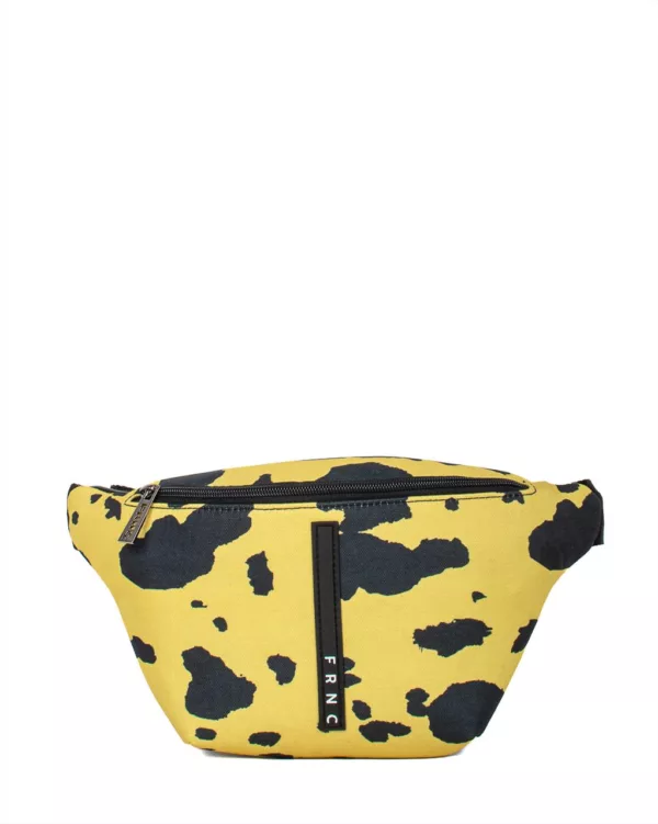 FRNC Γυναικεία Τσάντα Μέσης Μαύρο-Κίτρινο
