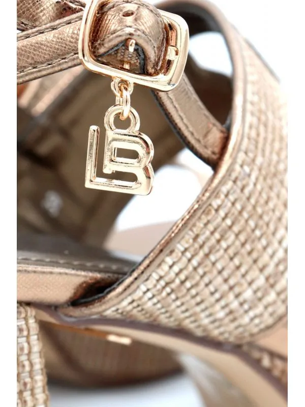 Laura Biagiotti Πέδιλα με Chunky Τακούνι & Raffia Υφή Rose Gold 4 Laura Biagiotti Πέδιλα με Chunky Τακούνι & Raffia Υφή Rose Gold - Image 4