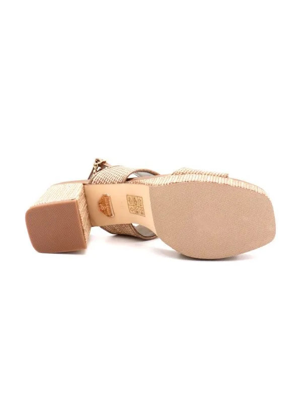 Laura Biagiotti Πέδιλα με Chunky Τακούνι & Raffia Υφή Rose Gold 7 Laura Biagiotti Πέδιλα με Chunky Τακούνι & Raffia Υφή Rose Gold - Image 7
