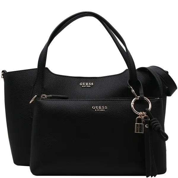 GUESS Melody Γυναικεία Τσάντα Ώμου Μάυρη Eco-Leather