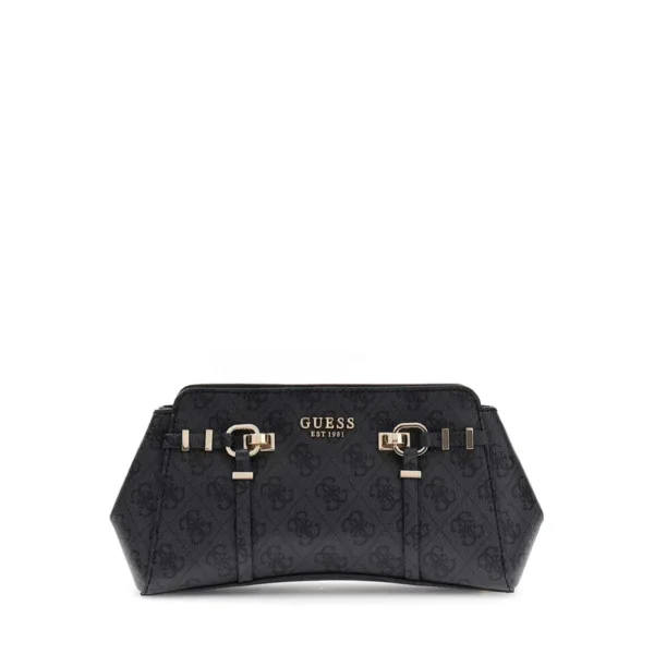 Guess Leona Logo Τσάντα Ώμου Μαύρη
