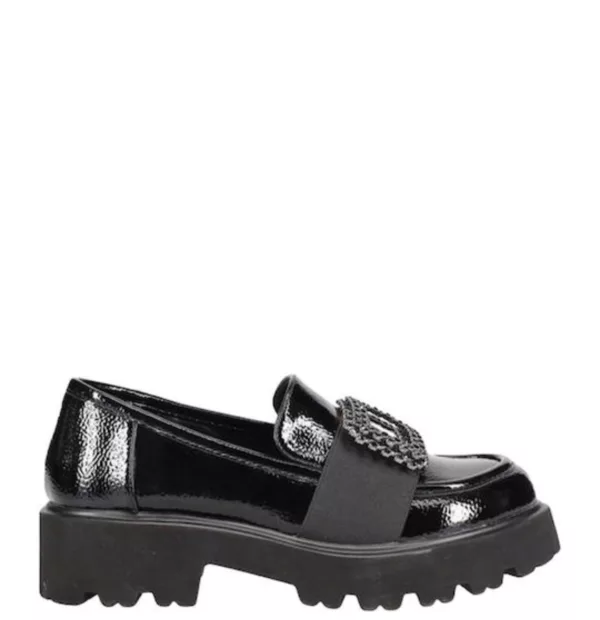 Γυναικείο Loafer Migato Μάυρο με Διακοσμητικές Πέτρες