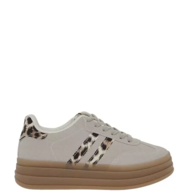 Seven Γυναικεία Sneakers Μπεζ με Λεοπάρ Λεπτομέρειες