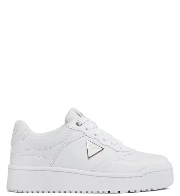 Guess Γυναικείο Sneaker Miriam Λευκό με τριγωνικό λογότυπο
