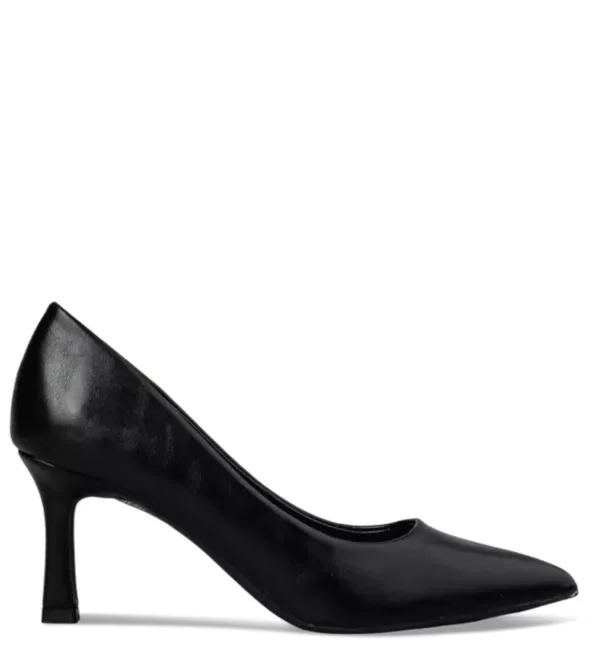 Γόβα Envie Μαύρη Δερματίνη με Τακούνι