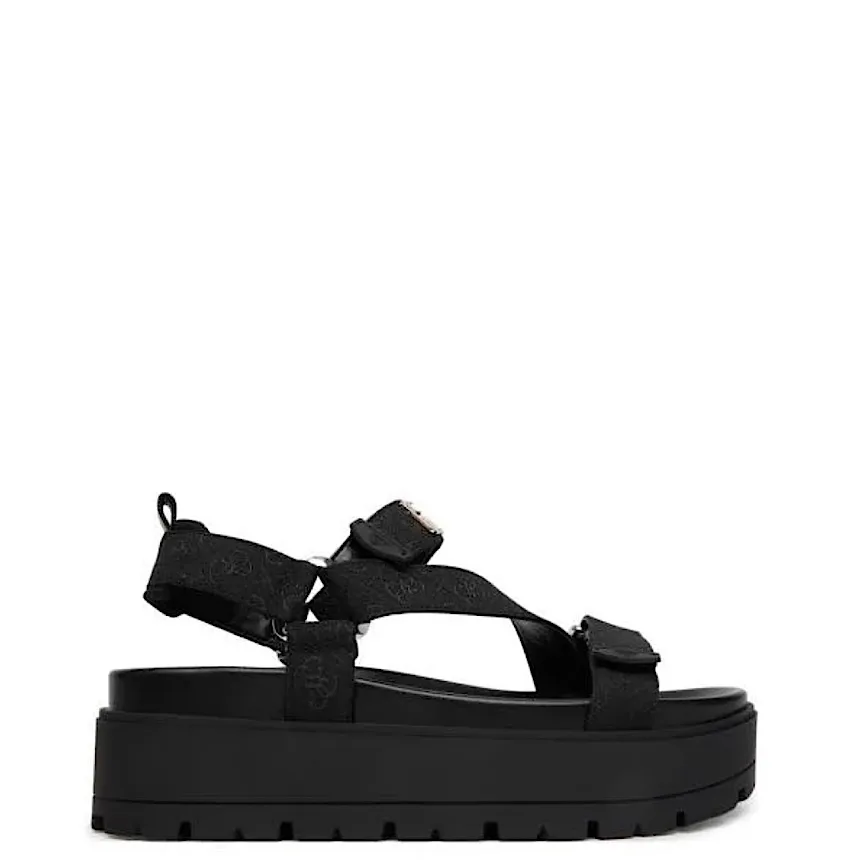 GUESS Chunky Platform Sandals με Monogram Logo – Μαύρα 1 GUESS Chunky Platform Sandals με Monogram Logo – Μαύρα