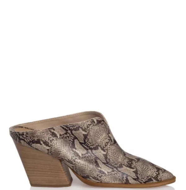 Sante Γυναικεία Mules Snake Print με Τακούνι