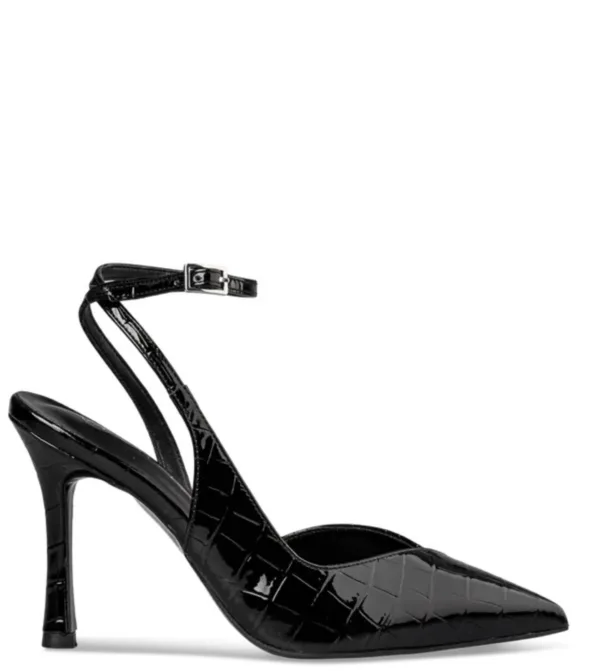 Sales! 289 Γόβα Slingback Envie Μαύρη Croco Λουστρίνι με Λουράκι