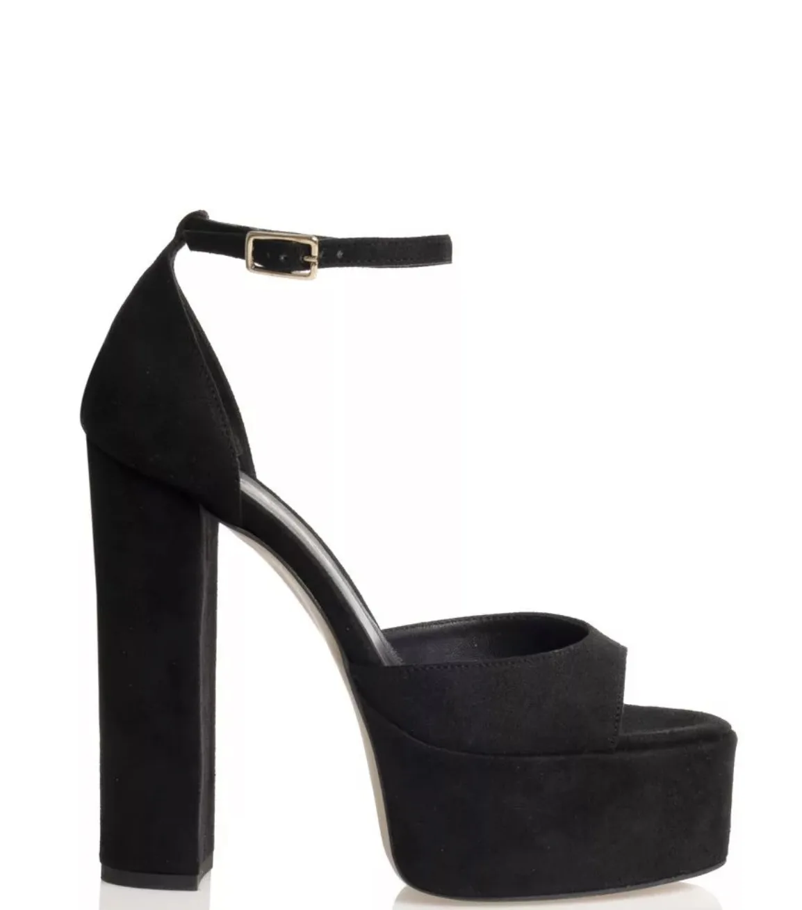 Sante Μαύρo Πέδιλο Suede με Χοντρό Τακούνι και Λουράκι στον Αστράγαλο 1 Sante Μαύρo Πέδιλο Suede με Χοντρό Τακούνι και Λουράκι στον Αστράγαλο