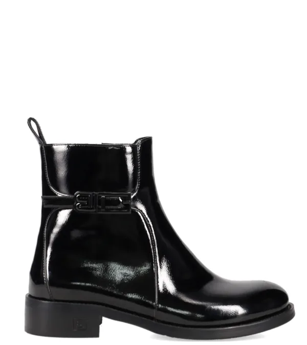 Sales! 331 Μαύρα Λουστρίνι Ankle Boots με Αγκράφα | Laura Biagiotti