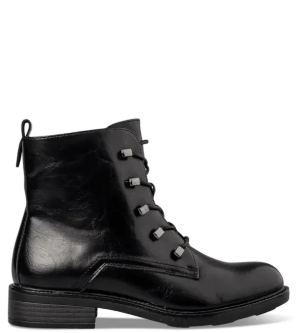 Sales! 330 Γυναικείο Μποτάκι Envie Μαύρο με Κορδόνια και Φερμουάρ