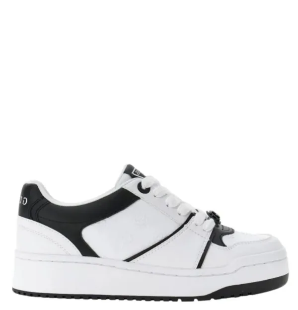 Sneakers GUESS Γυναικεία Λευκά με Μαύρες Λεπτομέρειες & Platform Σόλα
