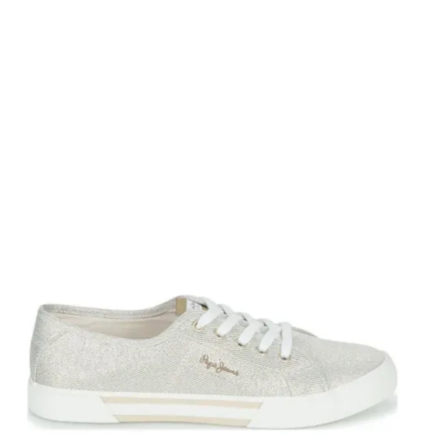 Pepe Sneaker Μπεζ/Εκρού με Διακριτική Λάμψη & Λευκή Σόλα