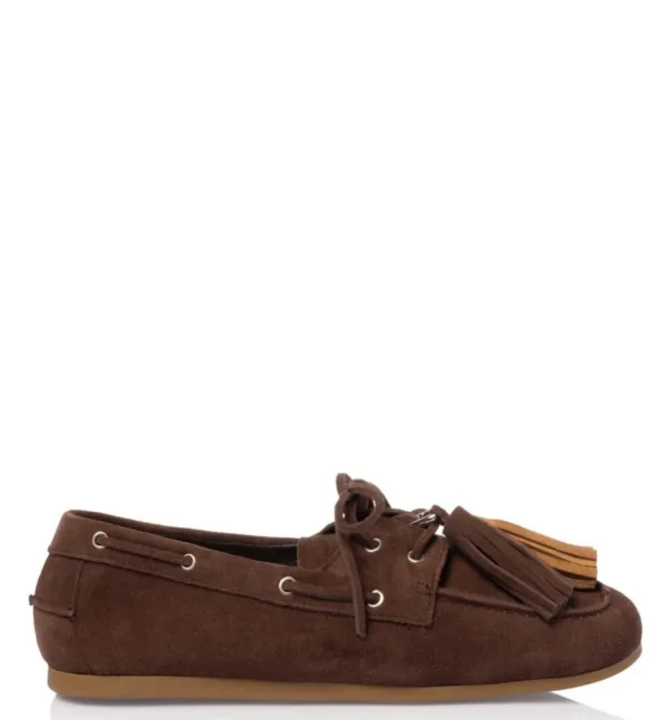 Sante D2D Suede Loafers Καφέ με Φούντες | Leather Collection