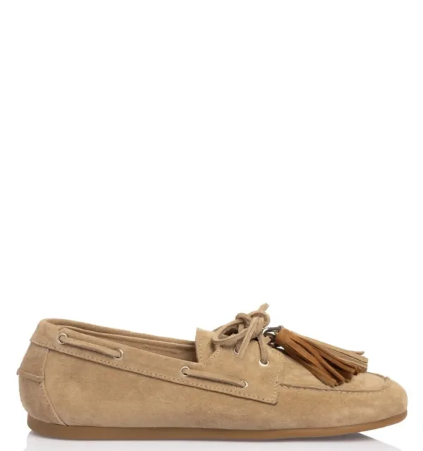 Sante D2D Suede Loafers Μπεζ με Φούντες | Leather Collection