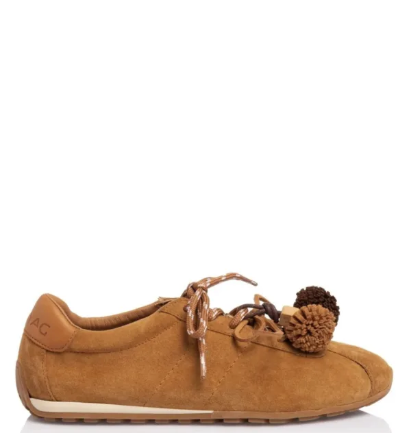 Sneaker SANTE από suede με διακοσμητικά pom-pom – Ταμπά