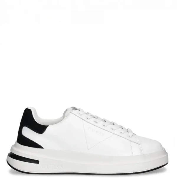 Guess Elba6 Leather Sneakers Λευκά Ανδρικά
