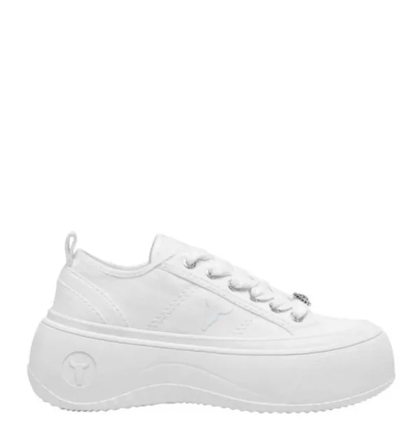 Sales! 384 Windsor Smith Γυναικεία Platform Sneakers Λευκά