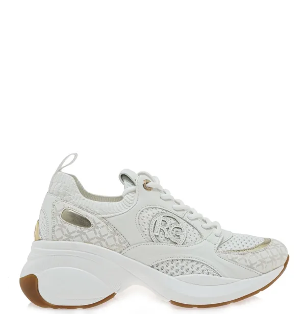 Renato Garini Λευκά Chunky Sneakers με Μεταλλικές Λεπτομέρειες