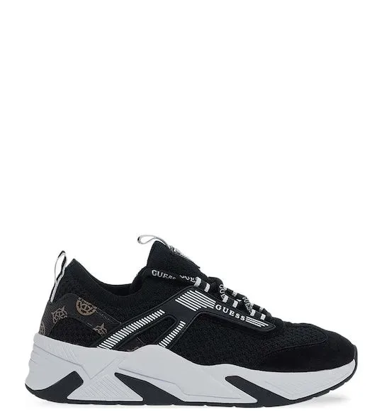 Guess Γυναικεία Sneakers Μαύρα με Chunky Σόλα & Logo Λεπτομέρειες