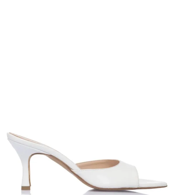 Sante Γυναικεία Mules Λευκά με Κομψό Τακούνι