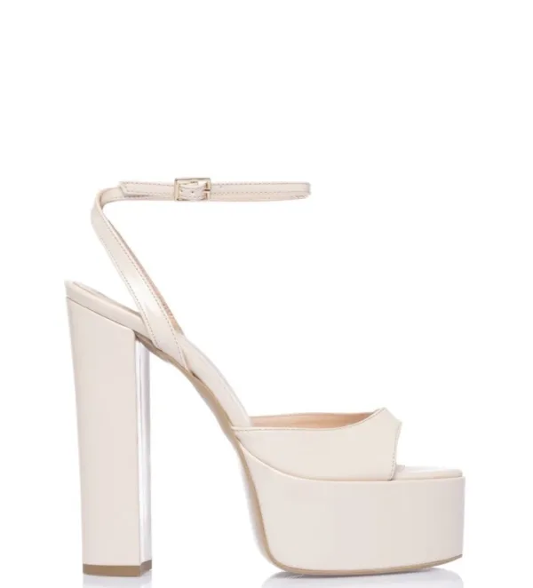 Sante Πέδιλο Platform Off White με Χοντρό Τακούνι & Λουράκι