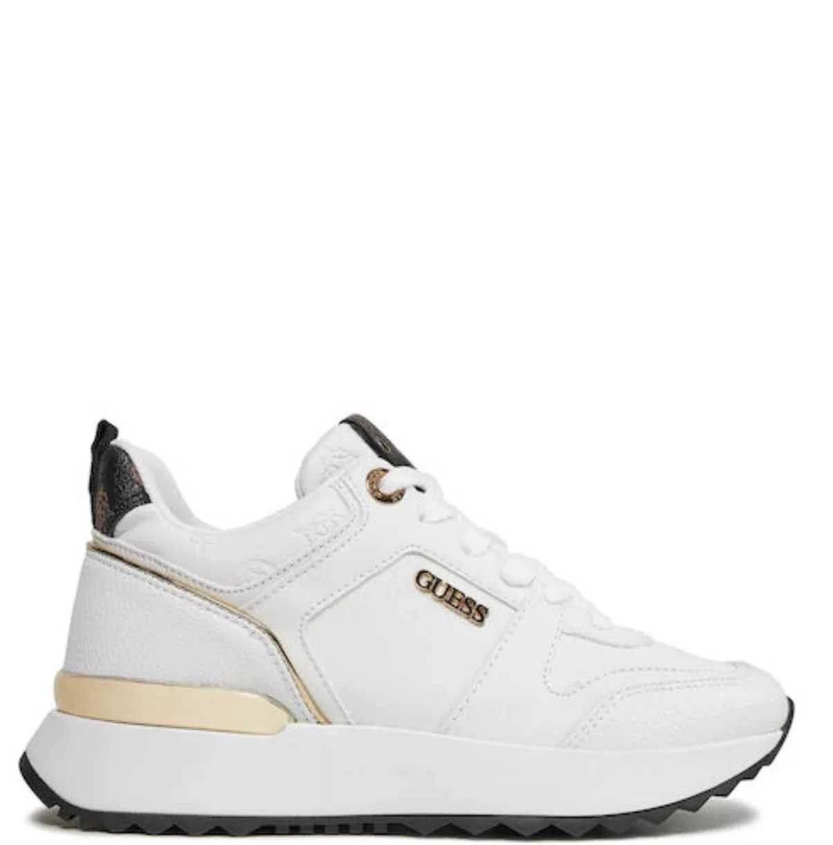 Γυναικεία Sneakers Guess Λευκά με Χρυσές Λεπτομέρειες 1 Γυναικεία Sneakers Guess Λευκά με Χρυσές Λεπτομέρειες