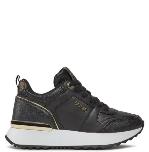 Γυναικεία Sneakers Guess Μαύρα με Χρυσές Λεπτομέρειες