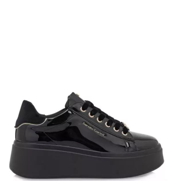 Γυναικεία Sneakers Renato Garini Μαύρα Λουστρίνι