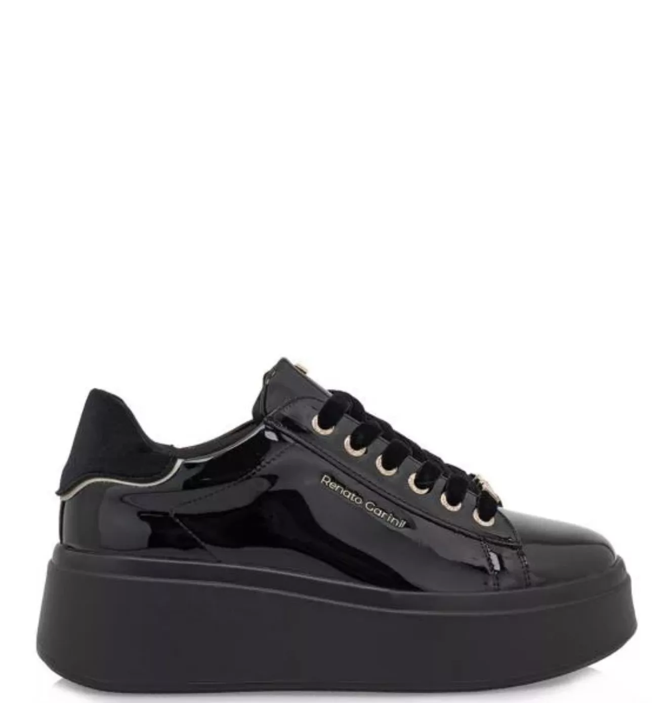 Γυναικεία Sneakers Renato Garini Μαύρα Λουστρίνι 1 Γυναικεία Sneakers Renato Garini Μαύρα Λουστρίνι