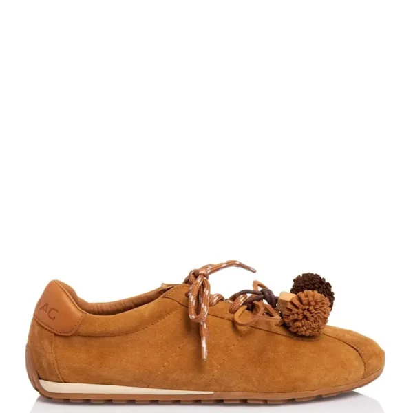Sneaker SANTE από suede με διακοσμητικά pom-pom – Ταμπά