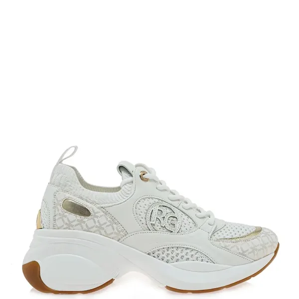 Renato Garini Λευκά Chunky Sneakers με Μεταλλικές Λεπτομέρειες