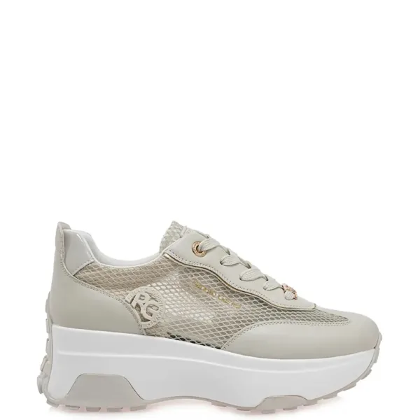 Renato Garini Μπεζ Sneaker με Mesh Λεπτομέρειες & Chunky Σόλα