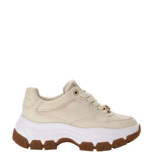 GUESS Γυναικεία Sneakers Μπεζ με Chunky Σόλα & Χρυσές Λεπτομέρειες
