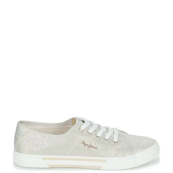 Pepe Sneaker Μπεζ/Εκρού με Διακριτική Λάμψη & Λευκή Σόλα