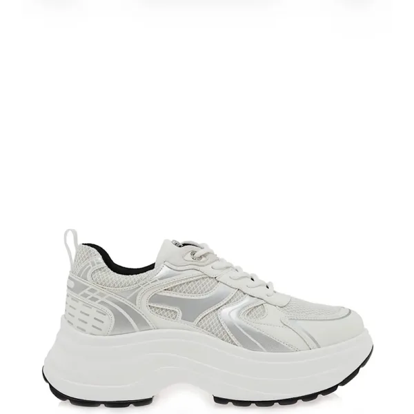 Seven Γυναικεία Sneakers Λευκά με Mesh Λεπτομέρειες & Chunky Σόλα